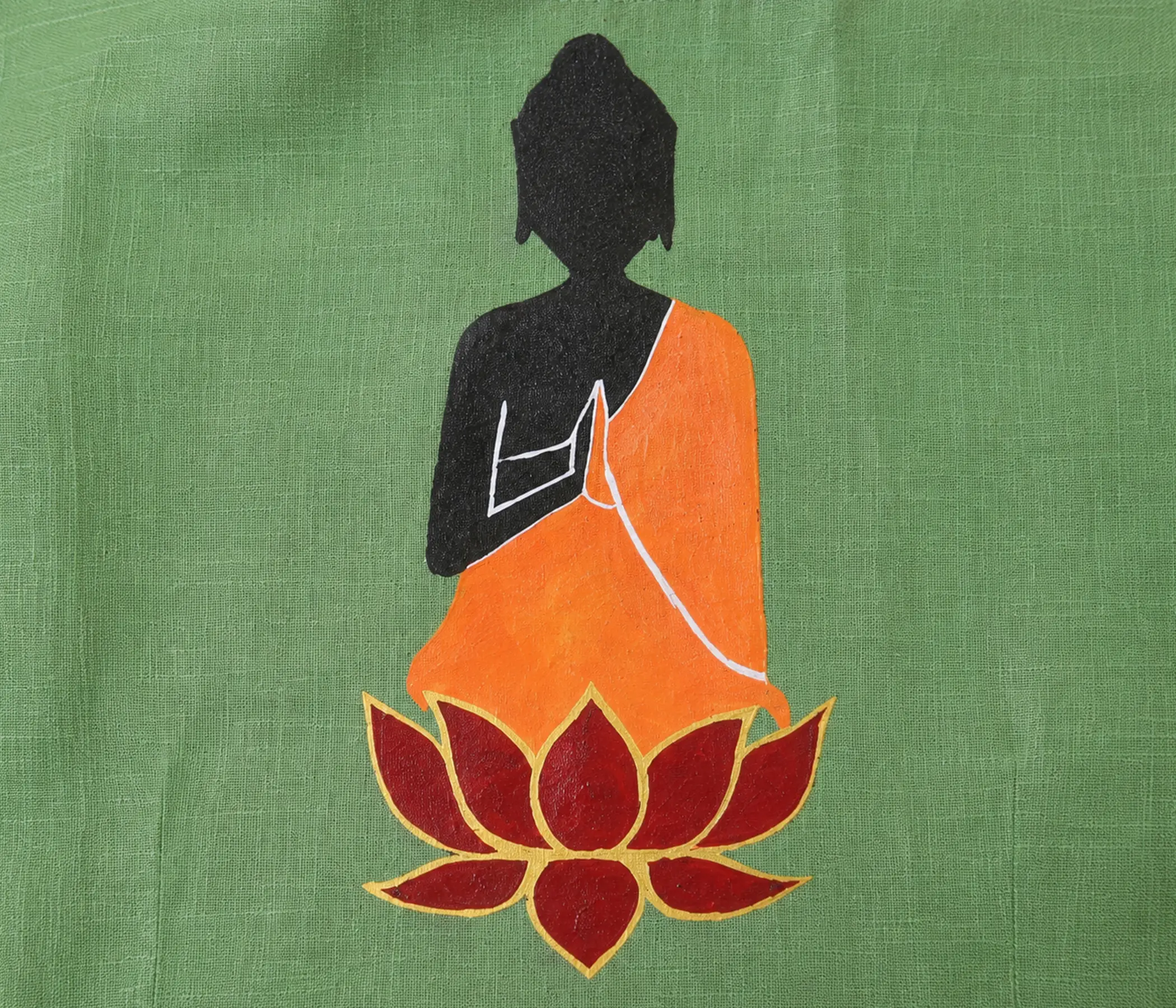 Meditating Buddha Sage Green Blouse Back Design concept
